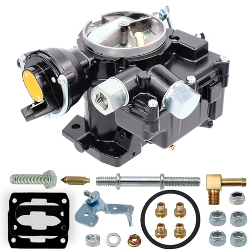 Image of New Marine Carburetor for Mercruiser 3.0 Carburetor 2 Barrel for Mercury Mercarb 3.0L 2.5L 4CYL Engine with Jets and Gasket W /Electric choke Long Linkage 3310-864940A01 8M0045397 Black