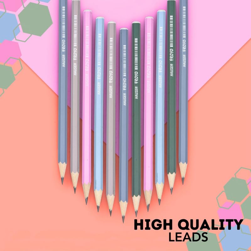 Image of HAUSER ARTZ FROYO WOODEN PENCIL Set - 50 Pcs Multicolor Pencils | Extra Dark Lead for Smooth Writing | Ideal for Kids School Use & Drawing