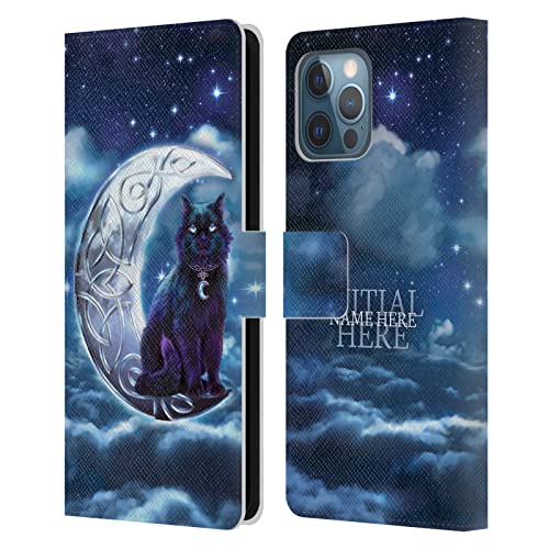 Étui en cuir iPhone 12 Pro Max personnalisé avec l'art Chat Noir de Brigid Ashwood
