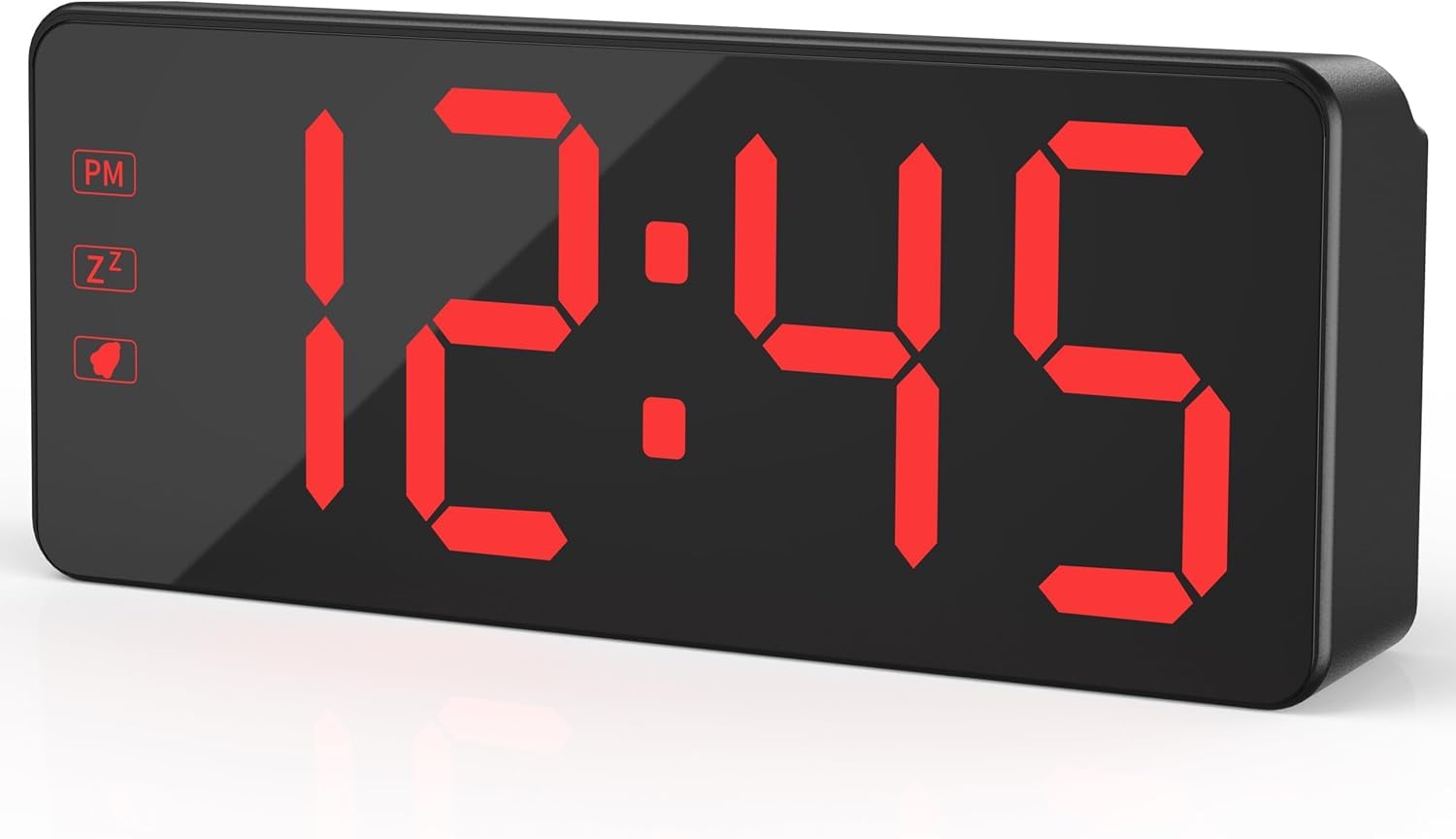 KWANWA Digitale Wecker mit großem LED-Display,Helligkeit einstellbar,12/24h Format,Einfache Bedienung,Netzbetrieb inkl. Adapter,Perfekte Nachttischuhr für Zuhause,Büro,Reisen