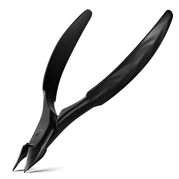 FERYES Tilted Straight Blade Ingrown Toenail Clipper, Stainless Steel Toenail Clippers for Thick Nails, Sharp Toe Nail Clippers for Seniors for Ingrown Toenail Care Black