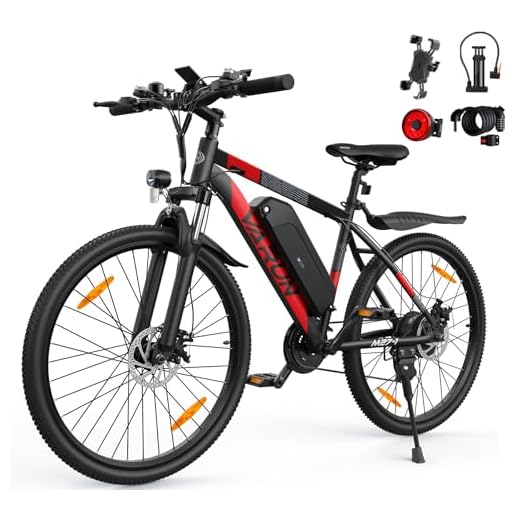 VARUN E-Bike 26"/27.5" E-Mountainbike mit Abnehmbarer 36V 10,4Ah/48V 12,5Ah Akku 250W Motor 25km/h und Shimano 21-Gang Elektrofahrrad Ausdauer 55-70km Herren und Damen (Rot)