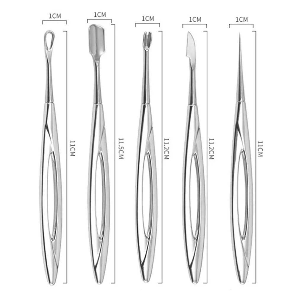 Outil multifonction à double tête en acier for repousser les peaux mortes avec un design ergonomique et une utilisation confortable. Convient for le soin des ongles et le choix idéal for une utilisati