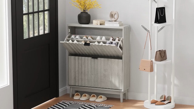 Amazon.com: Smart FENDEE 31.5''W Shoe Cabinet for Entryway with 2