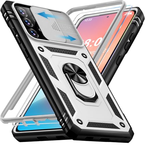 Coque Galaxy A52S 5G antichoc à anneau rotatif et objectif protégé