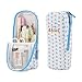 Produktbild Rolin Roly Mäppchen große Kapazität Federmäppchen Canvas StiftTasche Erweiterbarer Stiftbeutel Briefpapier Bleistiftbox Pencil Case Makeup Faltbare Tasche mit Reißverschluss
