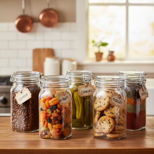 Image of ginoya brothers - Kitchen Glass Jar (1, 1500 Ml. Cube Jar)