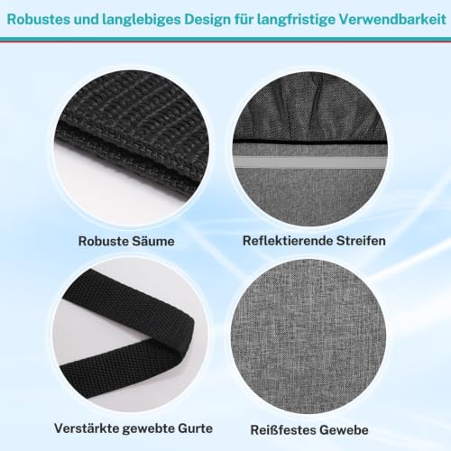 Sauerstoffflaschenhalter für Rollstühle Tragbare Faltbare Aufbewahrungstasche für Sichere Befestigung Am Einsetzbar und Platzsparend Tankhalter Rucksackträger für E und D Zylinder Flasche, Grau