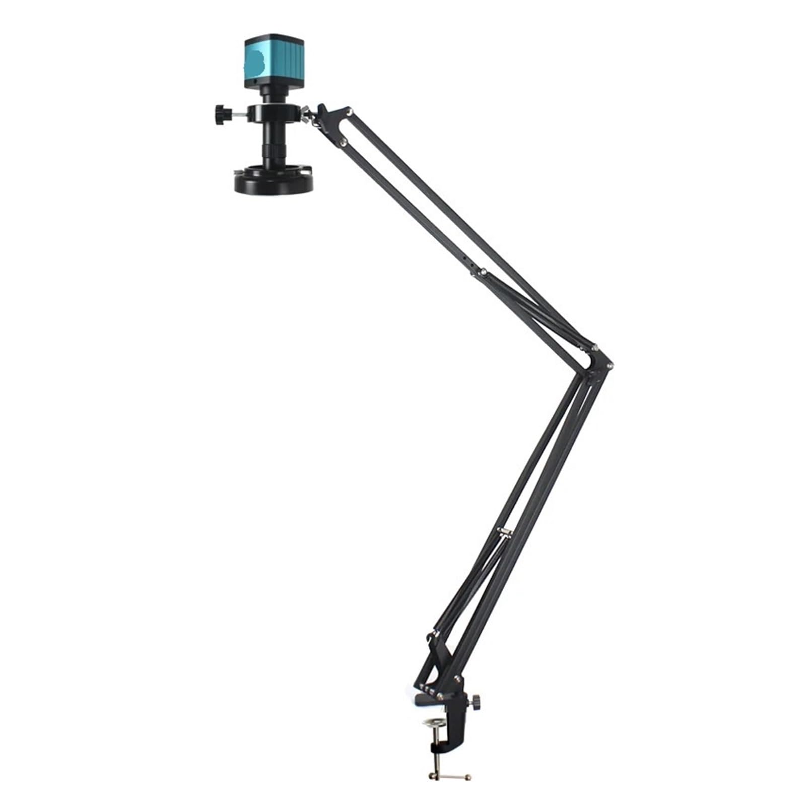 48MP 4K 1080P HDM/I USB Industrial Video Digital Microscope Camera 130X Zoom C Mount Lens Cantilever Stand For Repair Soldering(Brown)