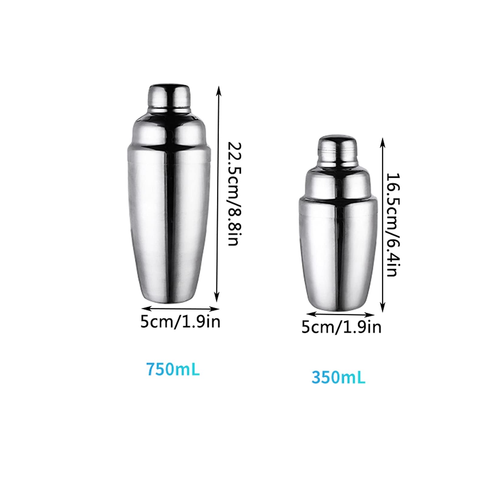 Shaker Cocktail Buvez Le kit de Barman Shaker, 6 pièces Shaker Cocktail Shaker Set Outils à Barres en Acier Inoxydable, boîtes de Shaker Set à Cocktail (Color : C)