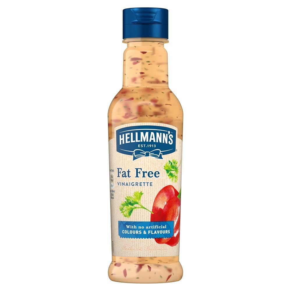 Hellmann's Fat Free Vinaigrette Original 7 Cals Dressing, 210 ml, White, Cream & Blue, Small