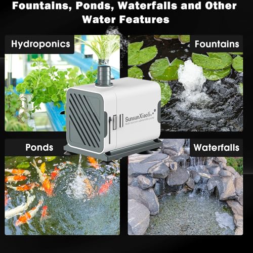 Image of VAYINATO XQP Series Ultra-Quiet Multi-Function Submersible Pump (XQP-500 | 6W | 500L /H | H.Max : 0.9m) Perfect for Fish Tank, Pond, Aquarium, Hydroponics and Water Fountains