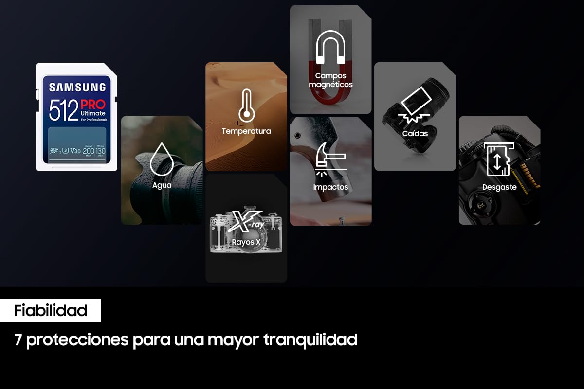 Samsung PRO Ultimate Tarjeta de Memoria SD, 256 GB, Lectura 200 MB/s, Escritura 130 MB/s, UHS-I, C10, U3, V30, 4K UHD, Para Smartphone, Dron o Cámara de Acción (MB-SY256S)
