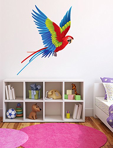 Scarlet Macaw Tropical Bird Wall Decal - 14