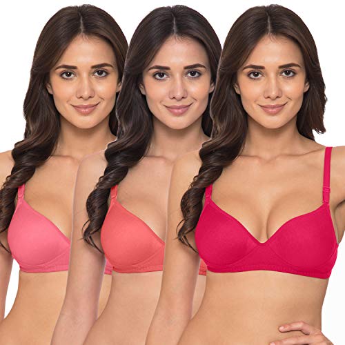 Image of Komli - Heavily Padded Push-Up Bra - Cotton Rich - Balconette - 3 /4th Coverage, Seamless, Wireless, Multiway Straps - T-Shirt Bra