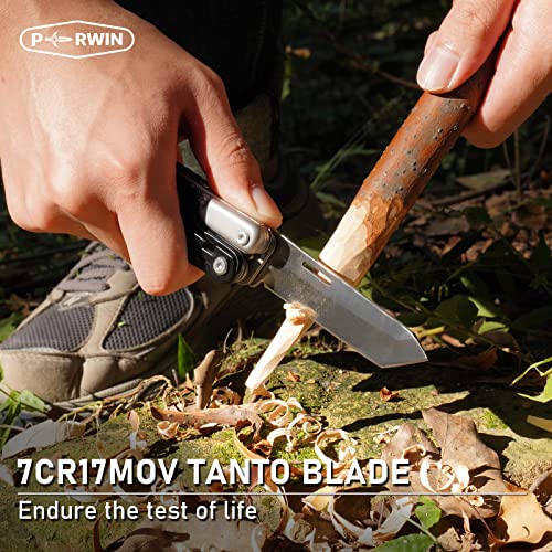 Perwin Multi Shears With 3'' Detachable Pocket Knife, Screwdrivers, And Glass Breaker For Emergency, Edc, Camping, Father's Day Gifts For Men Dad Husband #TOP3