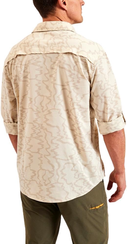 Howler Brothers Men's Matagorda Longsleeve Shirt, Ocean Motion/Off White - Image 2