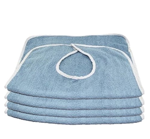 Deluxe Adult Terry Cloth Bibs - 6PK Blue