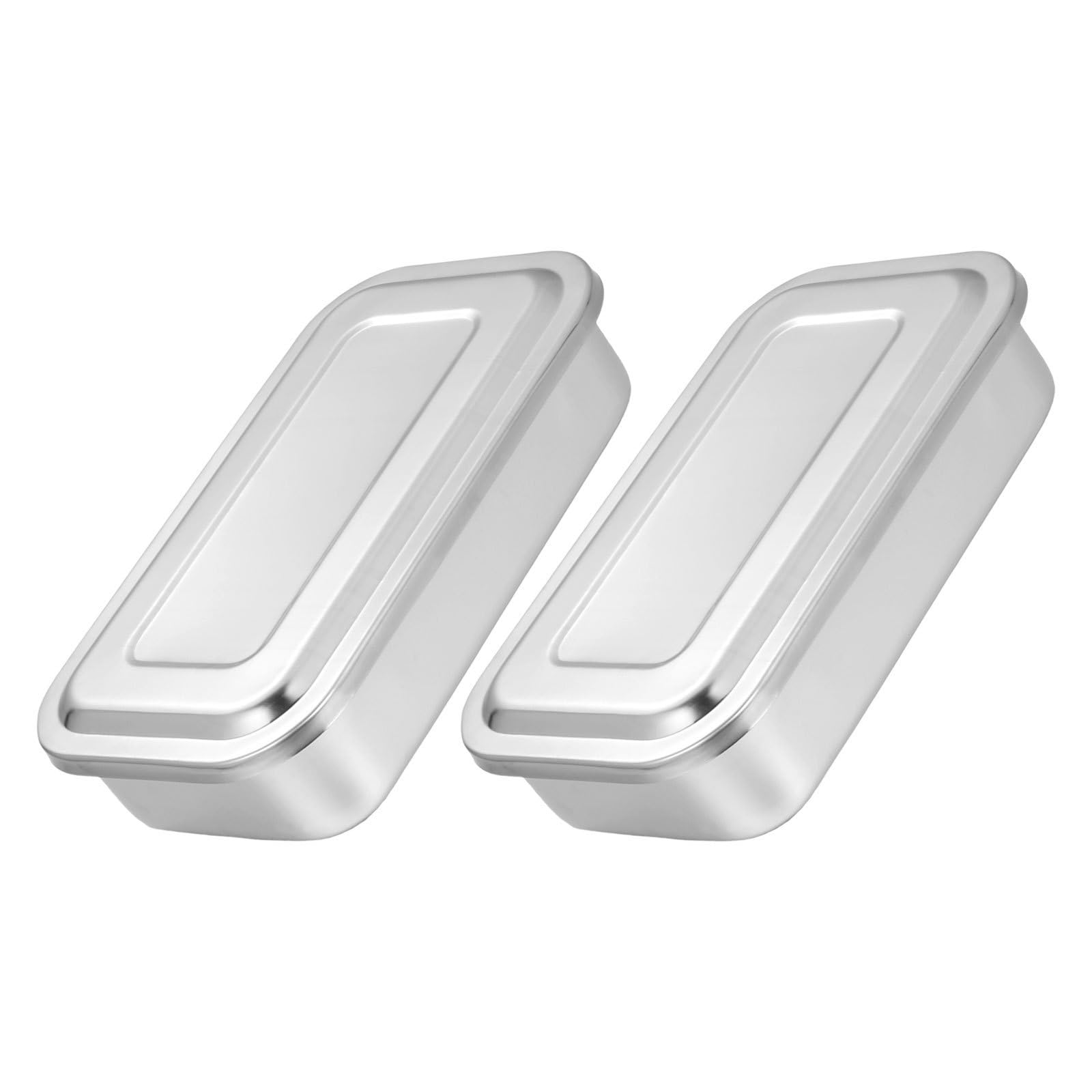 Boîte de rangement argenté instruments manucure acier inoxydable rectangulaire - 8