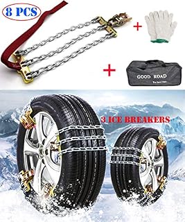 Car Snow Tire Chains Mud Chains, 8PCS Car Anti Slip Tire Chains Anti-Skid