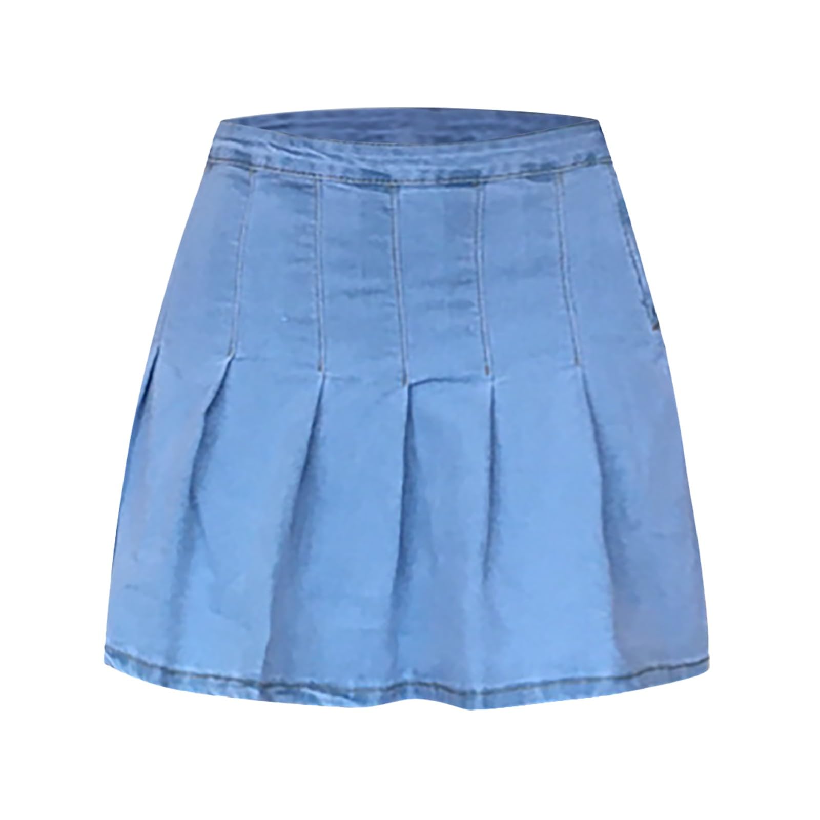 Falda De Mujer 2026 Elegante Falda Vaquera Corta Para Mujer Con Pliegues Para Ocio Casual Elegante Faldas Blancas De Verano