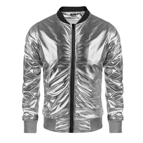 Veste de loisirs pour homme brillante et métallique idéale pour vos soirées en discothèque et fête