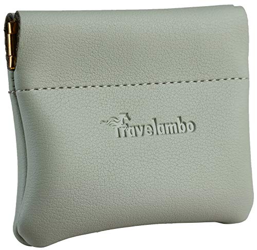Image of Travelambo Leather Squeeze Coin Purse Pouch Change Holder for Men & Women