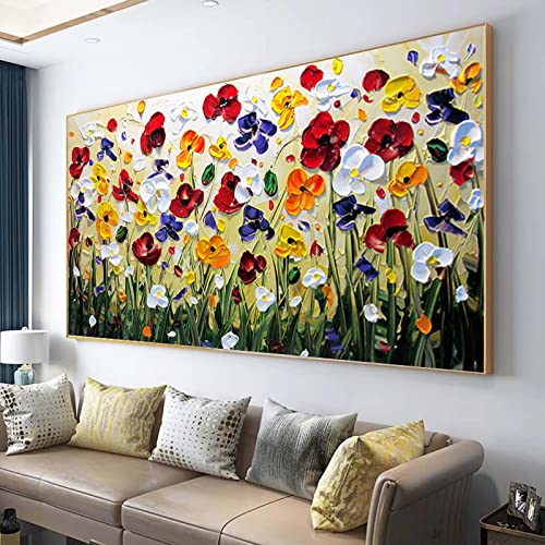 Toile d'art mural abstrait pour habiller un grand mur vide de salon 90x180cm