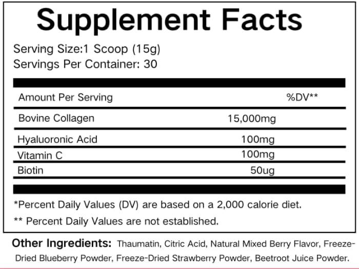 Miniatura 4 de OMSORG Péptidos de colágeno hidrolizados alimentados con pasto en polvo, 16.01 oz  0.59 onzas por porción  bayas mixtas  sin gluten  Keto  Halal