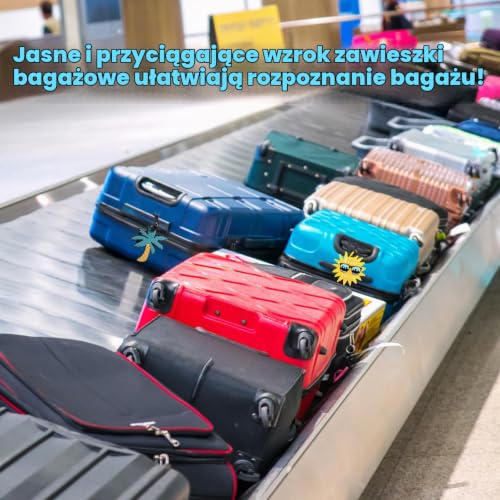 PHOGARY 6 sztuk zawieszek do walizka, kolorowe tabliczki adresowe, dla kobiet i mężczyzn, do podróży samolotem, rejsu