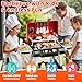 Kids Play Kitchen Toys, Kids BBQ Grill Playset，2-Tier Barbecue Toy with Wheels, Smoke Sound Light, Outdoor Play Food Toys Cooking Set, Birthday Gift for Toddlers 3-5