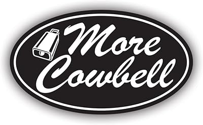 fagraphix Oval More Cowbell Sticker Decal - Self Adhesive Vinyl - Weatherproof - Made in USA - Drummer Musician Music Drums 2