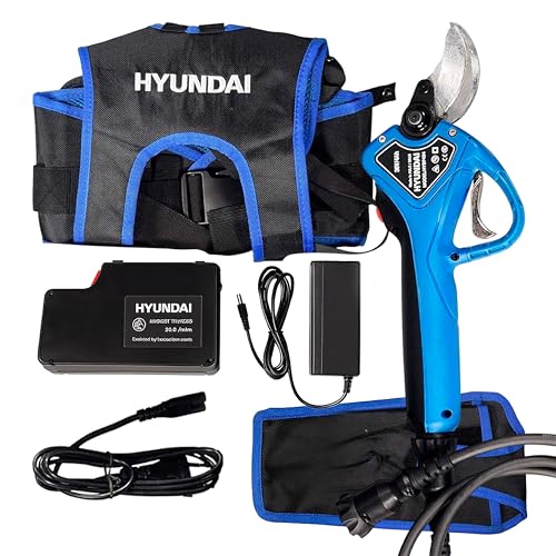 Hyundai Tijeras De Podar Electricas - Podadora a Bateria con Diámetro de Corte Ajustable - Podadora Electrica Jardin Potencia 144Wh y Voltaje 36V Trabaja de 6 a 8 horas con el 100% de carga
