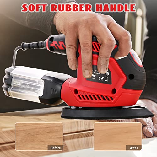 Karlak Detail Sander 1.6A 200W 14000 Opm Compact Sander Efficient Dust Collection System With 2Pcs Polishing Pads & 20Pcs Sandpapers For Tight Spaces Sanding/Polishing In Home Decoration & Diy #TOP7