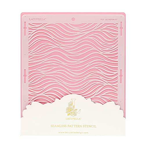 Lacupella Cake Baking Stencil - Seamless Delicate Pattern for Decorating Tall Double Barrel Cake to Use with Buttercream, Royal Icing, Ganache, Paint, Airbrush (FLO)