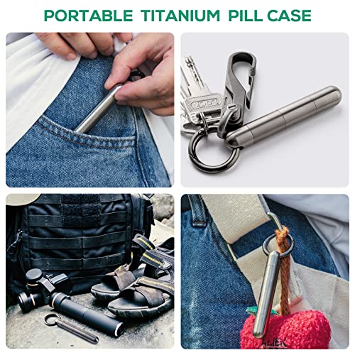 Image of TISUR Titanium Pill Case Waterproof Pill Fob Pill Container for Travel Purse Pocket (Extended Upgrade)