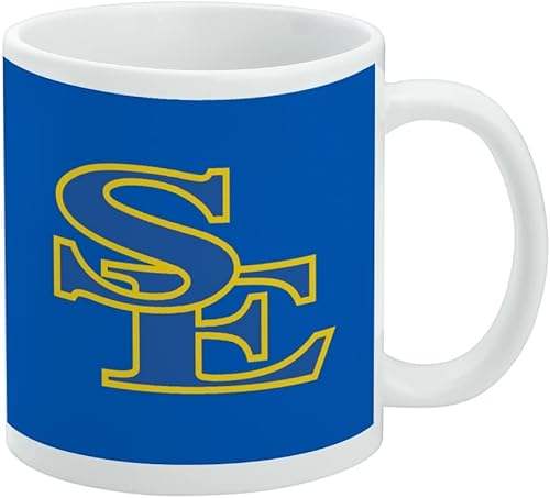 Vista 376 de Taza de cerámica con el logotipo principal de la Universidad de St. John, taza de regalo novedosa para café, té y bebidas calientes, 11oz, blanca