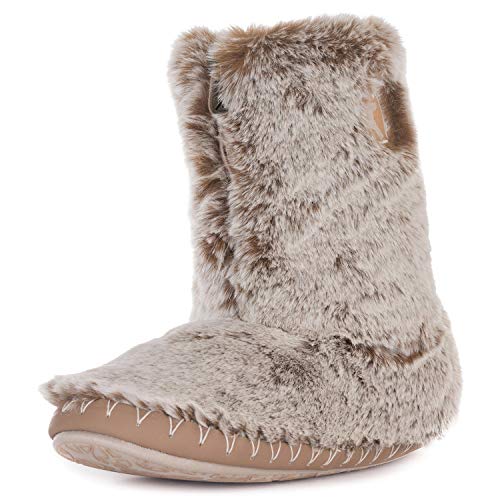 Bedroom Athletics Cole Chaussons en fausse fourrure pour femme - Marron - Ours à la cannelle.,