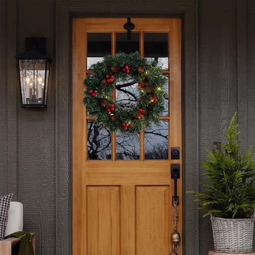 Coronas decorativas navideñas con luces de invierno para pared 3