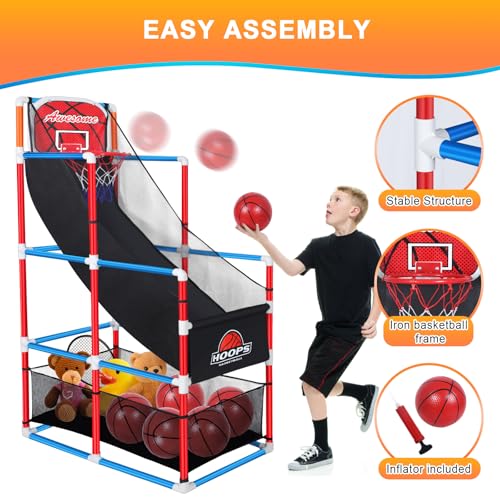 Arcade Basketball Game Set with 4 Balls for Kids,Adjustable Toy Game Sport with Storage for 3 to 12 Years Old,Kids Basketball Hoop Suited for Outdoor and Indoor - Image 7