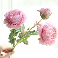 Vista 7 de DECHOUS Decoración de rosas artificiales, 4 ramos de rosas de seda, racimos falsos para el día de San Valentín, rellenos de jarrones florales