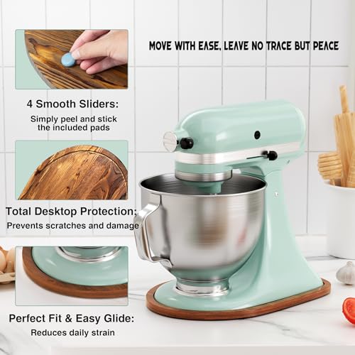 ENVTEK Pine Wood Mixer Slider Mat, for KitchenAid 4.5‑5 Qt Tilt-Head Mixer - image 4