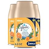 Glade Automatic Spray Refill, Air Freshener for Home and Bathroom, Coastal Sunshine Citrus, 6.2 Oz, 3 Count