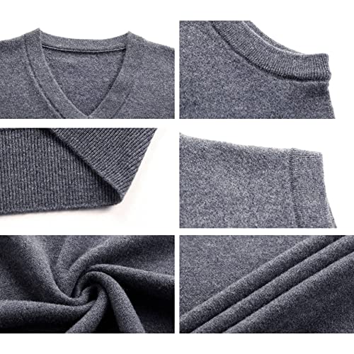 Colete De Suéter Liso De Cor Sólida Corporação Masculina, Colete De Pulôver Casual Fit Sem Mangas