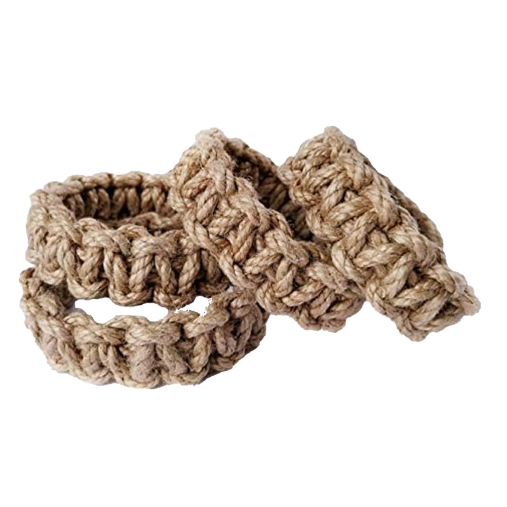 CTRLZS 4 Piece Braided Curtain Tiebacks for Drapes, Rustic Curtain Holdbacks Handmade Curtain Ties Jute Cotton for Sheer/Light Weight Drapes
