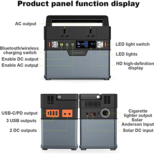 Alimentation de Stockage d'énergie, Alimentation Mobile multifonctionnelle Haute Puissance à Onde sinusoïdale Pure 300w, adaptée à Une Utilisation en extérieur et d'urgence