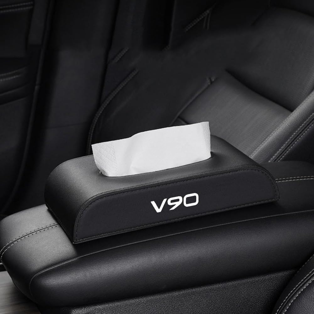 Boîte à Mouchoirs Voiture Volvo V90 Fixation Stable Finis les Mouchoirs Éparpillés