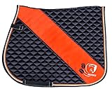 Colección limitada naranja – general purpose Poly suede silla de montar con forro de algodón GP – aniversario logo de lentejuelas y bordado en ambos lados de la almohadilla – acabado con un borde de plata y naranja cuerda alrededor de la espuma – relleno de hojas de fieltro namda de 5 mm y 15 mm