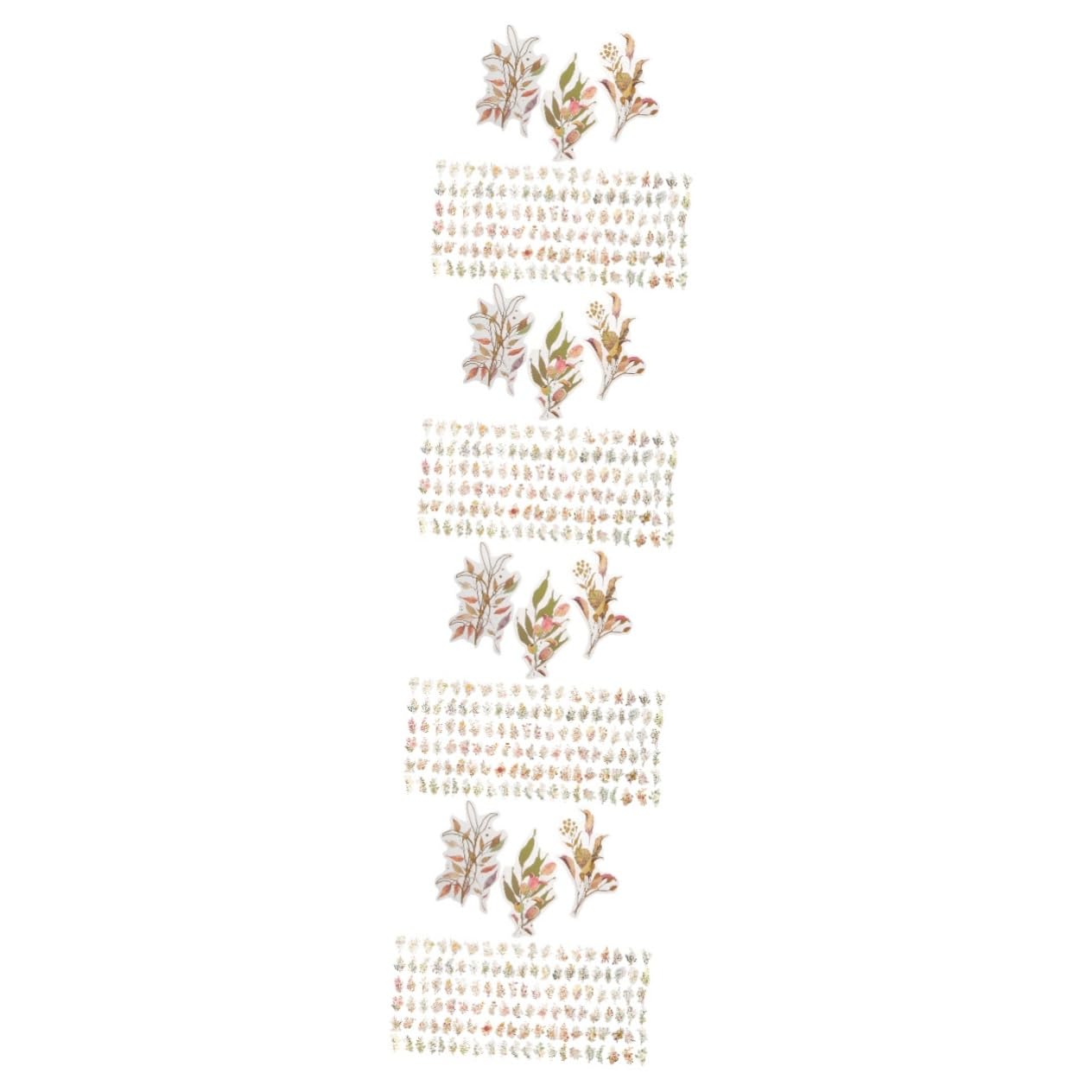 DOITOOL 4 Sätze Holographische Pflanzenaufkleber Für Scrapbooking Diy Blumenaufkleber Für Bastelprojekte Tagebücher Und Dekorationen 240 Stück * 4