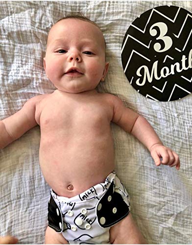 Kawaii Baby 5 One Size Pocket Cloth Diapers & 10 One Size Super Absorbent Stay-Dry Inserts Reusable Leak-Proof Newborn To Toddler - Pink Inu #TOP5